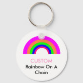 CUSTOM-Regenbogen auf einer Kette Schlüsselanhänger (Vorderseite)