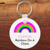 CUSTOM-Regenbogen auf einer Kette Schlüsselanhänger (Vorderseite)