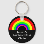 CUSTOM-Regenbogen auf einer Kette Schlüsselanhänger (Vorderseite)