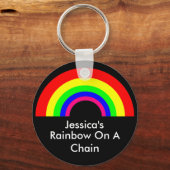 CUSTOM-Regenbogen auf einer Kette Schlüsselanhänger (Vorderseite)