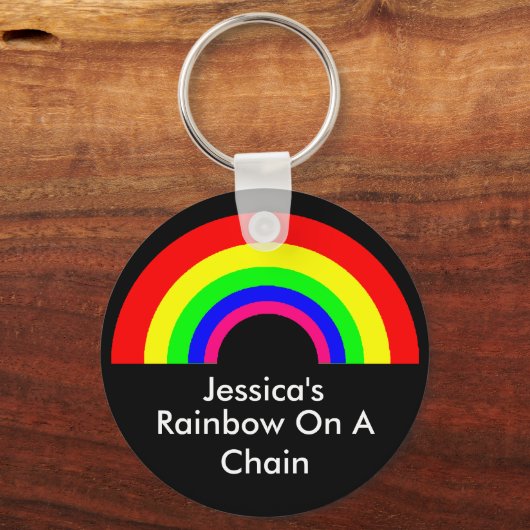 CUSTOM-Regenbogen auf einer Kette Schlüsselanhänger (Vorderseite)