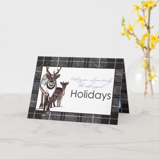 Custom Reindeer Deer Christmas Holiday Magical  Karte (Gelbe Blume)