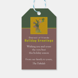 Custom Reindeer Pine Green Red Elegante Weihnachte Geschenkanhänger