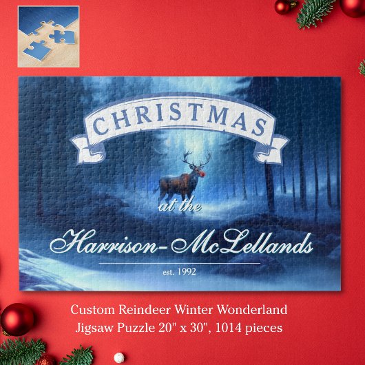 Custom Reindeer Winter Wonderland Holiday Puzzle