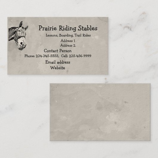 Custom Reiten Trail Reitstall Spaß Visitenkarte (Vorne/Hinten)