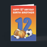 Custom Relation Birth Brother Boy 12. Geburtstag S Karte<br><div class="desc">Überraschen Sie einen besonderen Jungen an seinem 12. Geburtstag mit dieser personalisierten Grußkarte. Die farbenfrohe Front und die unterhaltsame Insider-Nachricht ist genau das,  was er braucht,  um seinen Tag noch mehr Besonderheit zu schaffen. Nimm diesen und gib ihm,  wenn dieser Tag kommt.</div>