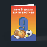 Custom Relation Birth Brother Boy 9. Geburtstag Sp Karte<br><div class="desc">Runde um ein paar lustige Geburtstagsbälle für einen Jungen,  der einen 9. Geburtstag feiert. Der einzige Weg,  das zu tun,  ist,  ihm diese Karte zu geben. Das kommt auch mit einer personalisierten Beziehung an der Front.</div>