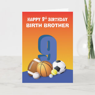 Custom Relation Birth Brother Boy 9. Geburtstag Sp Karte