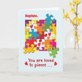 Custom Relation Birthday Puzzle Liebe to Pieces Karte (Gelbe Blume)