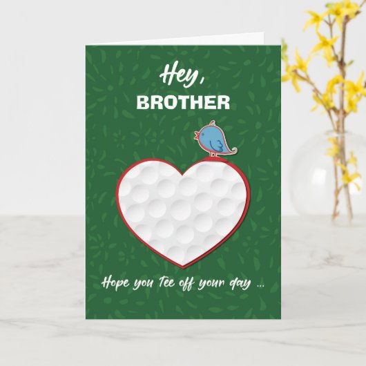 Custom Relation Golf Sports Heart Valentine Karte (Gelbe Blume)