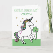 Custom Relation Unicorn St. Patrick's Day Wünsche Karte (Vorderseite)