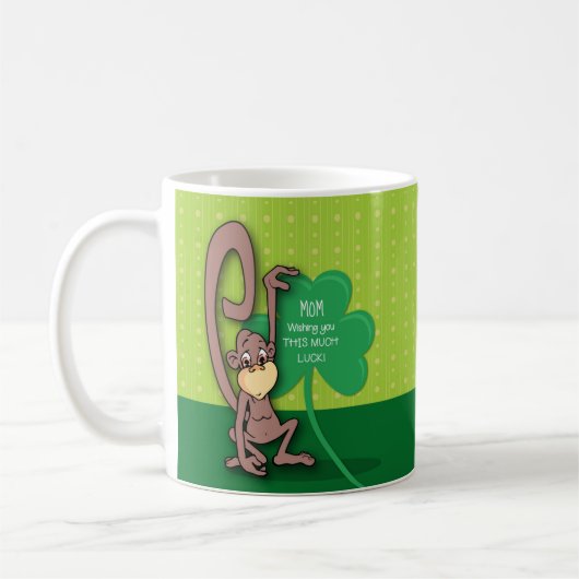 Custom Relationship, St. Patrick's Day Monkey Kaffeetasse (Links)