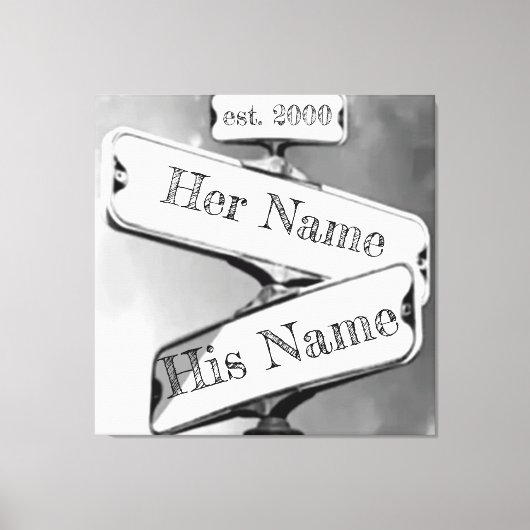 Custom Relationship Street Sign Leinwanddruck (Vorderseite)