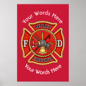 Custom Remüde Feuerwehrmann Malteser Cross Poster (Vorne)