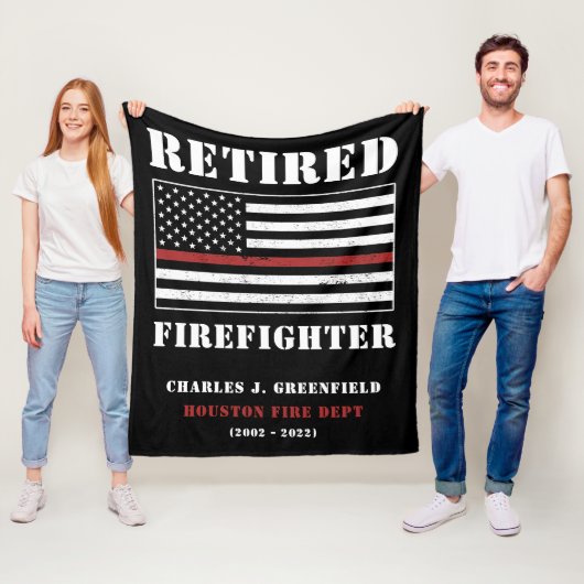 Custom Remüde Firefighter Thin Red Line Geschenk Fleecedecke (Beispiel)