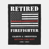 Custom Remüde Firefighter Thin Red Line Geschenk Fleecedecke (Vorderseite)