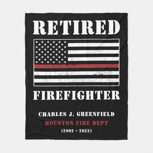 Custom Remüde Firefighter Thin Red Line Geschenk Fleecedecke (Vorderseite)