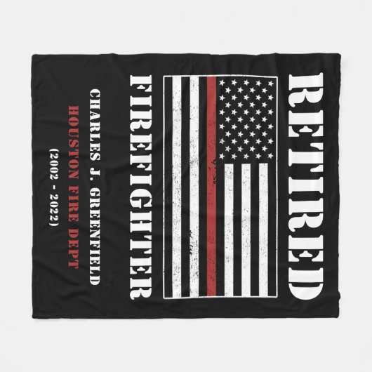 Custom Remüde Firefighter Thin Red Line Geschenk Fleecedecke (Vorderseite (Horizontal))