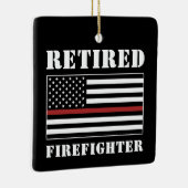 Custom Remüde Firefighter Thin Red Line Geschenk Keramikornament (Rechts)