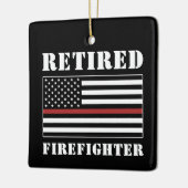 Custom Remüde Firefighter Thin Red Line Geschenk Keramikornament (Links)