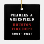 Custom Remüde Firefighter Thin Red Line Geschenk Keramikornament (Rückseite)