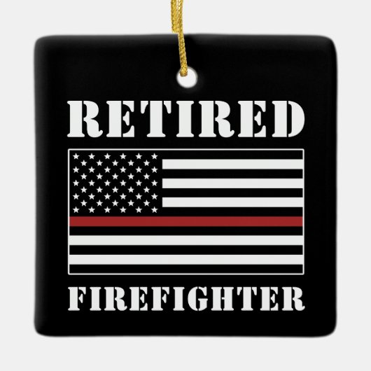 Custom Remüde Firefighter Thin Red Line Geschenk Keramikornament (Vorderseite)