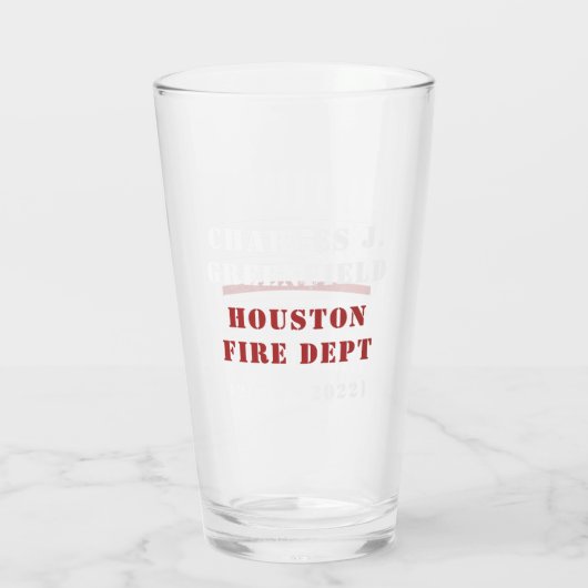 Custom Remüde Firefighter Thin Red Line Geschenke Glas (Rückseite)