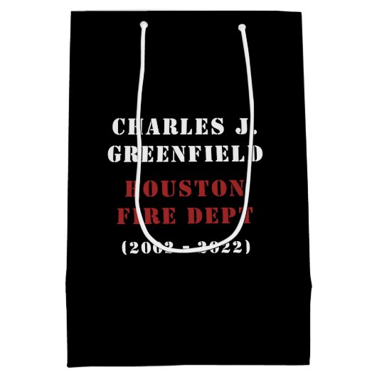 Custom Remüde Firefighter Thin Red Line Mittlere Geschenktüte (Rückseite)