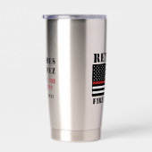 Custom Remüde Firefighter Thin Red Line Thermobecher (Rechts)