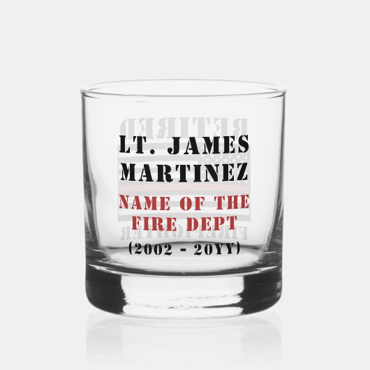 Custom Remüde Firefighter Thin Red Line Whiskyglas (Rückseite)