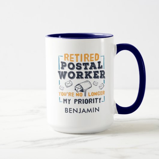 Custom Remüde Postarbeiter Mailman Retirement Tasse (Rechts)