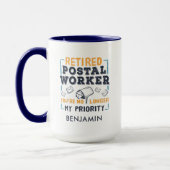 Custom Remüde Postarbeiter Mailman Retirement Tasse (Links)