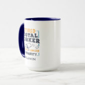 Custom Remüde Postarbeiter Mailman Retirement Tasse (Vorderseite Links)