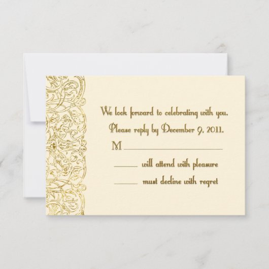 Custom Reply Shelley RSVP Karte (Vorderseite)