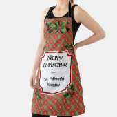 Custom Restaurant Christmas Red Kariert Schürze (InSitu)