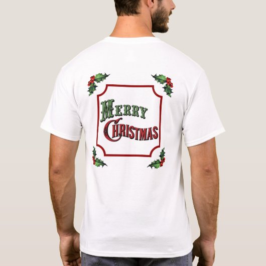 Custom Restaurant Frohe Weihnachten T-Shirt (Rückseite)