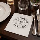 Custom Restaurant Logo Modern Square  Serviette