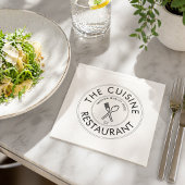 Custom Restaurant Logo Modern Square  Serviette