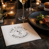Custom Restaurant Logo Modern Square  Serviette