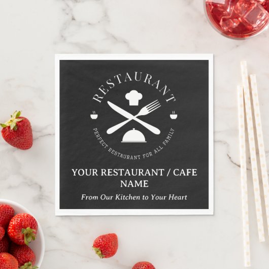 Custom Restaurant oder Café oder Diner Black Serviette (Beispiel)