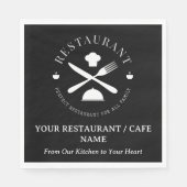 Custom Restaurant oder Café oder Diner Black Serviette (Vorderseite)