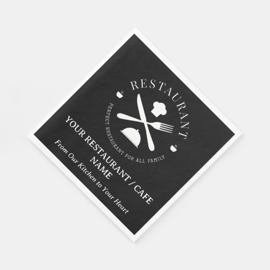 Custom Restaurant oder Café oder Diner Black Serviette (Ecke)