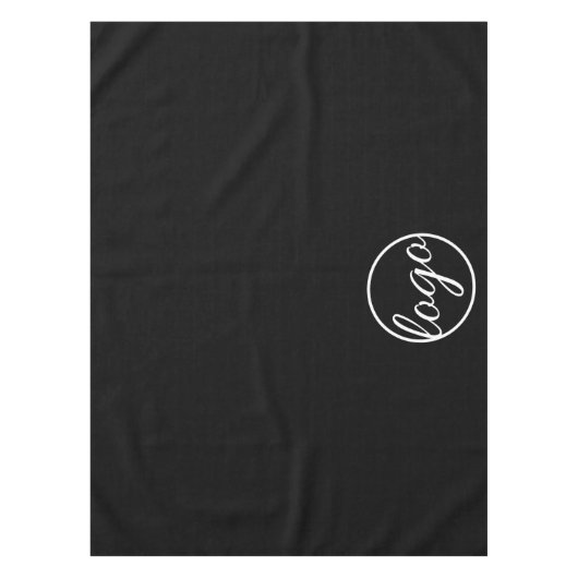 Custom Restaurant Trade Show Business Logo Schwarz Tischdecke (Vorderseite)