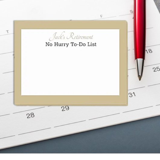 Custom Retiree's humorvollen Beitrag notiert Post-it Klebezettel