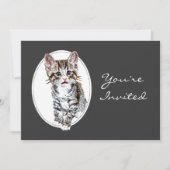 Custom Retirement Einladung süße kleine Kitty Cat (Vorderseite)