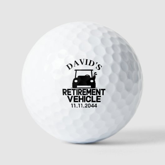 Custom Retirement - Funny Personalisiert Golf Cart Golfball (Vorderseite)