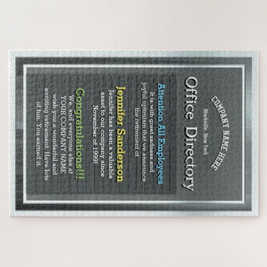 Custom Retirement Gift Puzzle (Horizontal)
