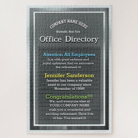 Custom Retirement Gift Puzzle (Vertikal)