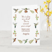 Custom Retirement North American Hummingbirds Karte (Gelbe Blume)