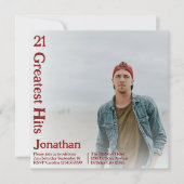 Custom Retro Album Cover Music 21. Geburtstag Einladung (Vorderseite)